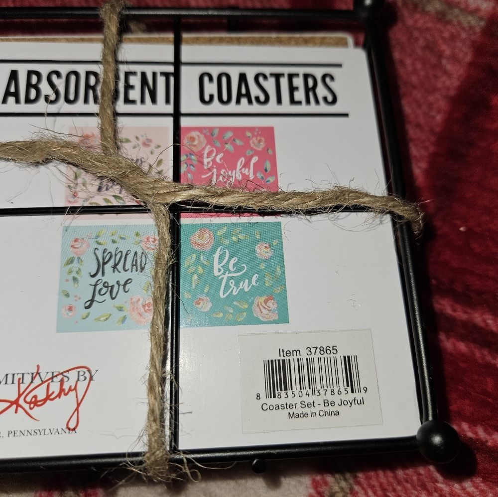 DONATING 11/15/24 ✨️Clearance✨️ Primatives by Kathy Be Joyful coaster set NWOT - Picture 13 of 14